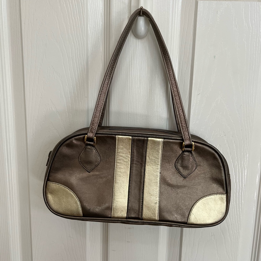 EUC Isabella Fiori Metallic Bowling Bag